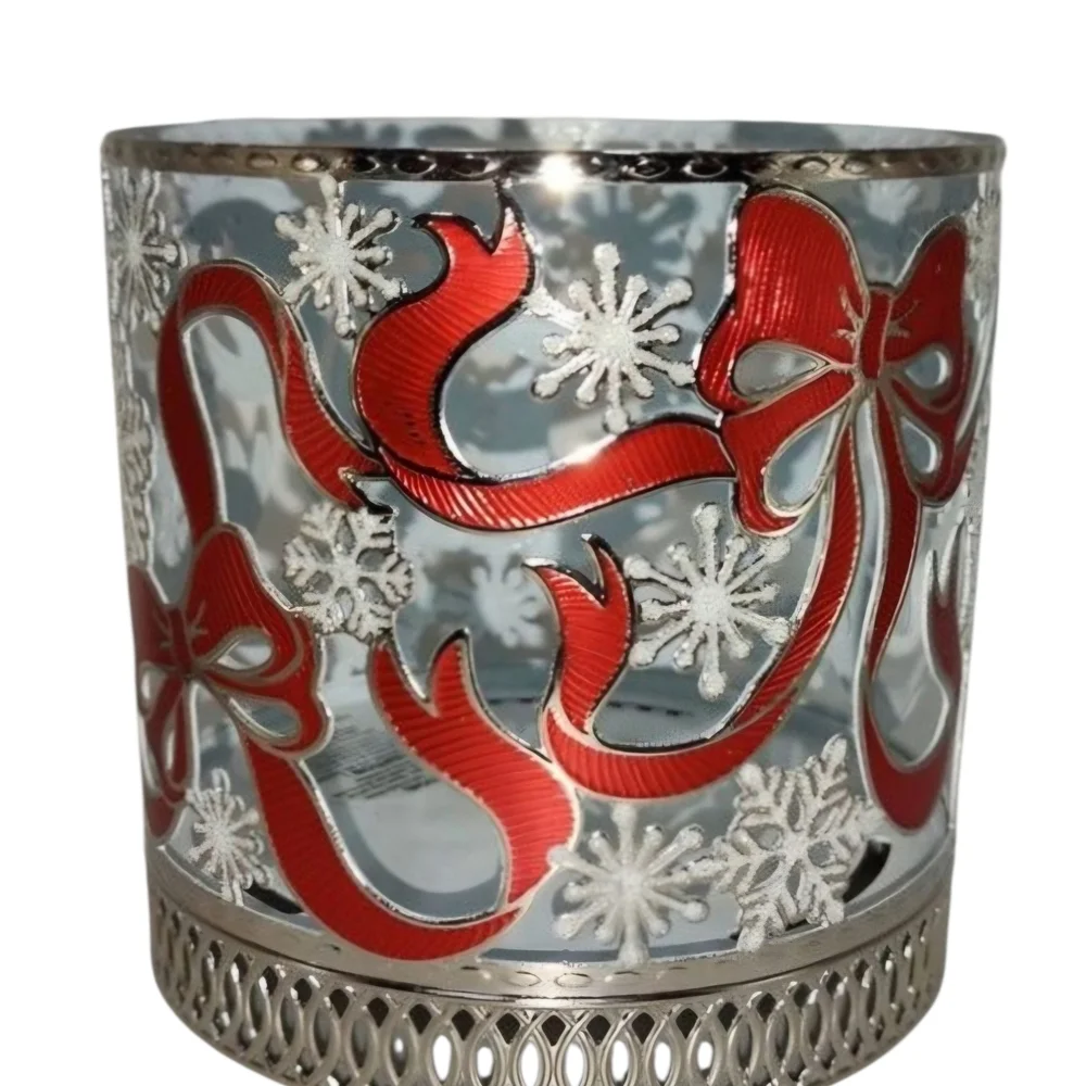 Bath & Body Works Holiday Themed 3 Wick Candle Holder Pedestal